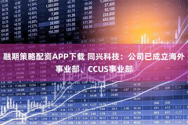 融期策略配资APP下载 同兴科技：公司已成立海外事业部、CCUS事业部