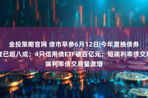 金投策略官网 债市早参6月12日|今年置换债券发行进度已超八成；4只信用债ETF破百亿元；短端利率债交易量激增